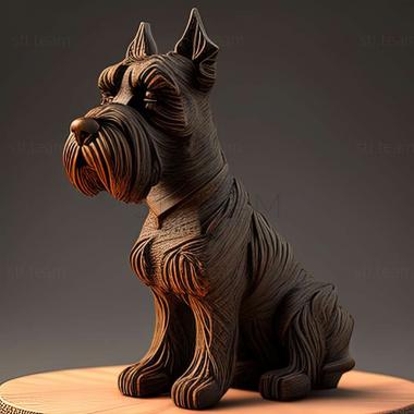 3D model Zwergschnauzer dog (STL)